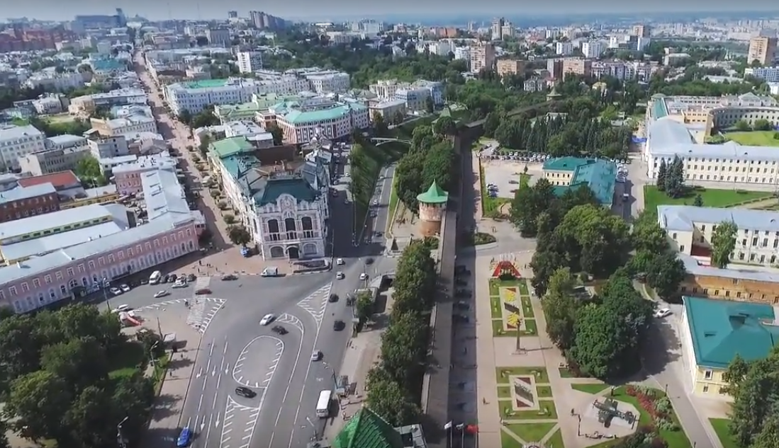 В Сети появилось видео Нижнего Новгорода с высоты птичьего полета