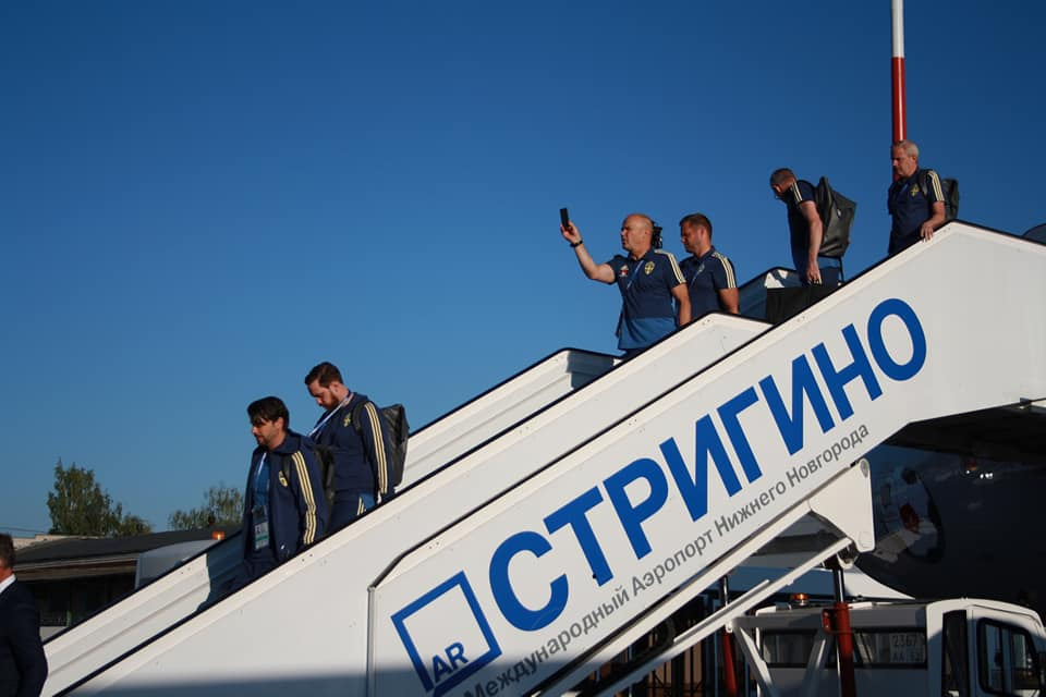 сборная Швеции прилетела в Нижний Новгород на ЧМ-2018 16 июня 2018 года