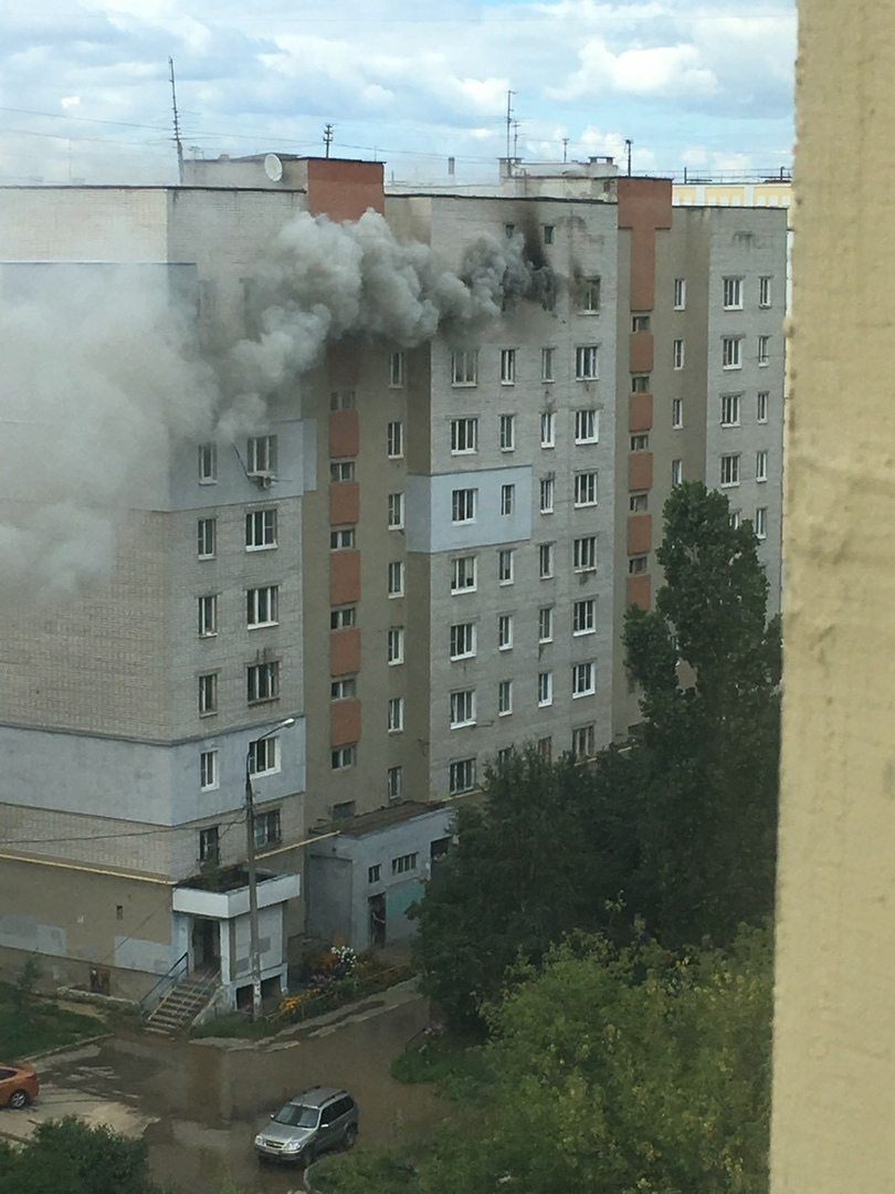 пожар на 9 этаже дома 21 по улице маршала Казакова Нижнего Новгорода 9 августа