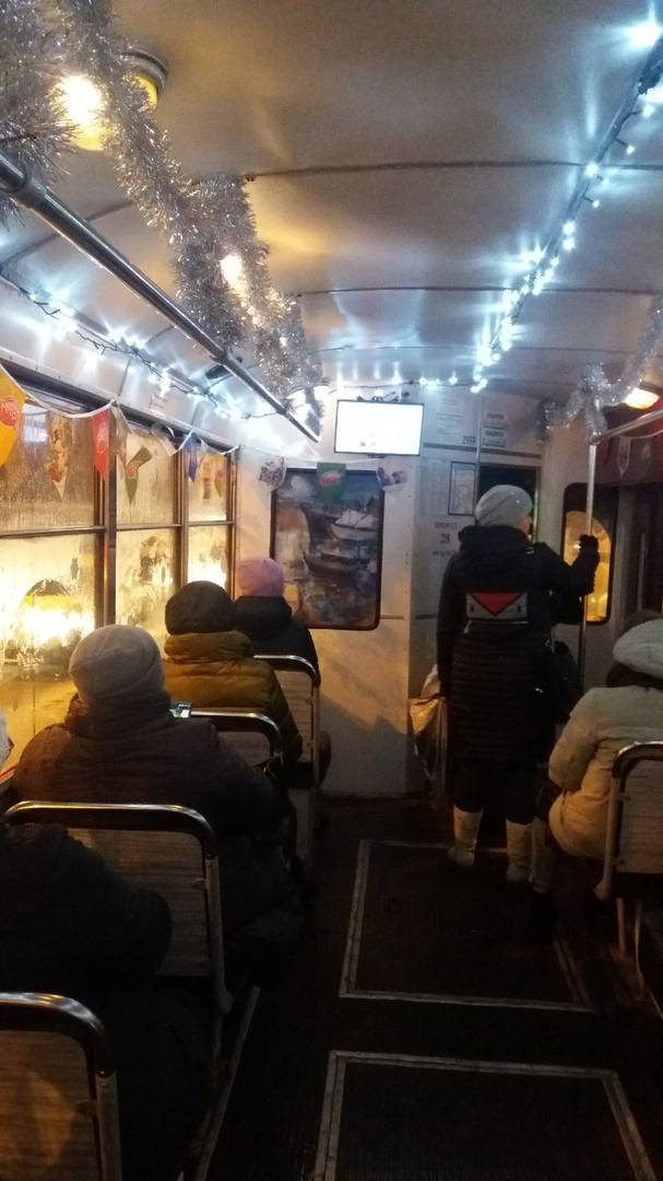 новогодний трамвай в НИжнем Новгороде 2019
