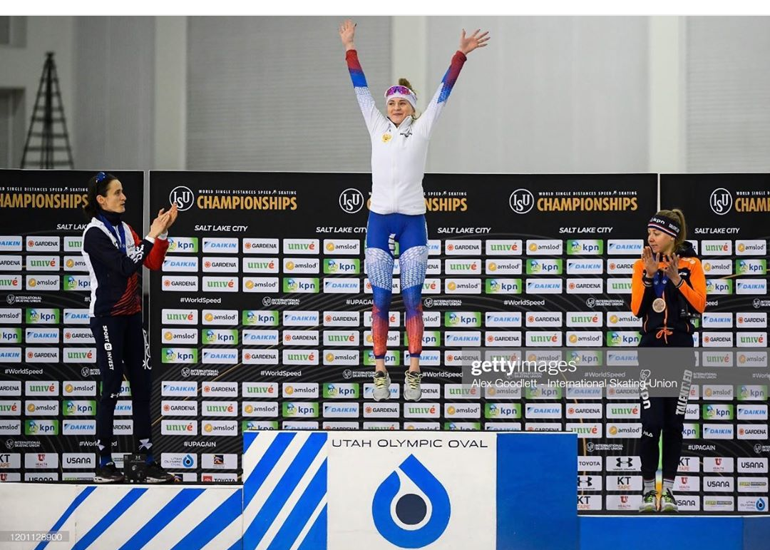 Конькобежка Наталья Воронина победила с мировым рекордом на Чемпионате мира в США