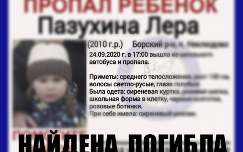 Девятилетняя Лера Пазухина, пропавшая на Бору, найдена погибшей (ВИДЕО)